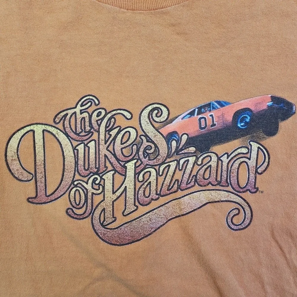 Dukes of Hazzard General Lee 01 Graphic T-Shirt Mens Orange Short Sleeve XL - Picture 3 of 9